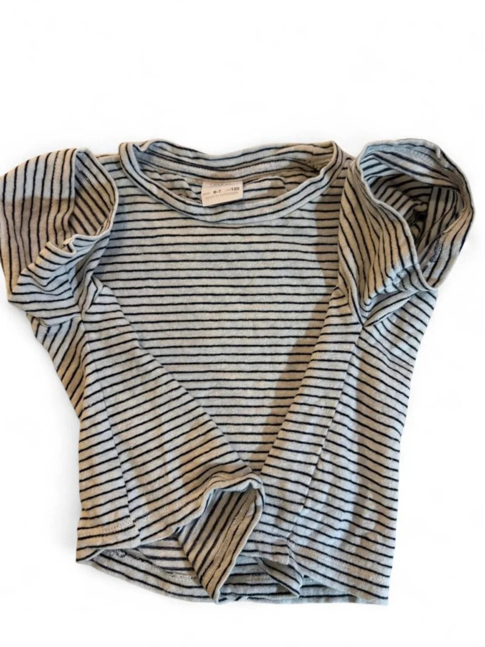 Zara Kids Striped Tee 6-7 Navy White Classic, Preppy, Basics Shirt
